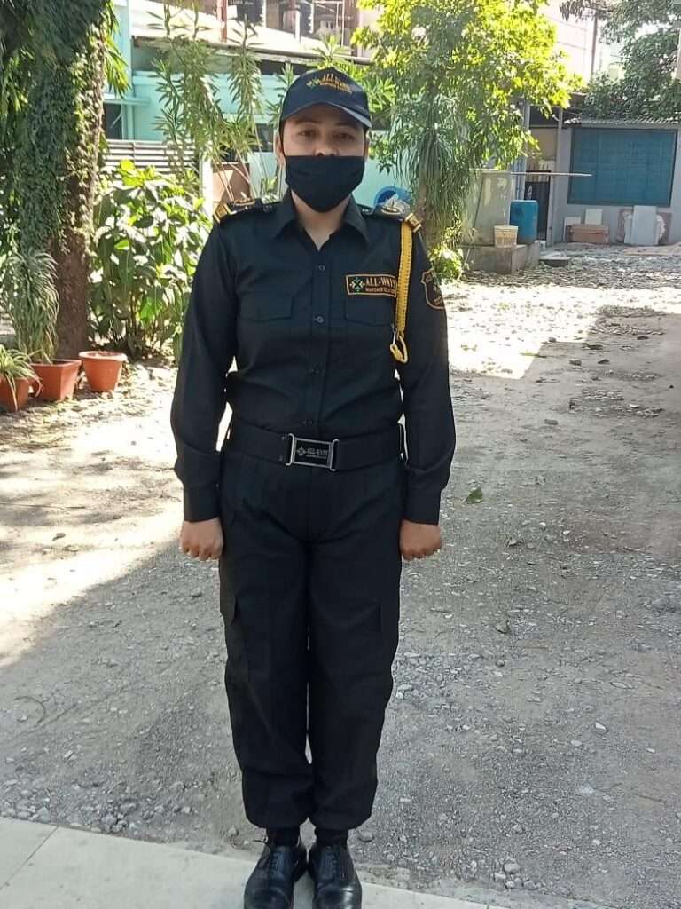 security guard standing in black uniform