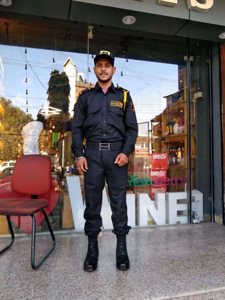 security guard standing in a uniform